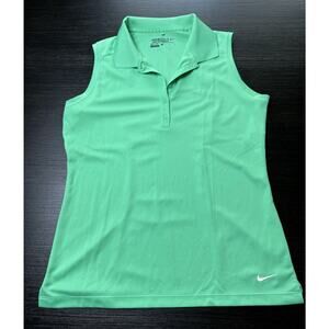 Nike Green Sleeveless Fitted Polo Shirt